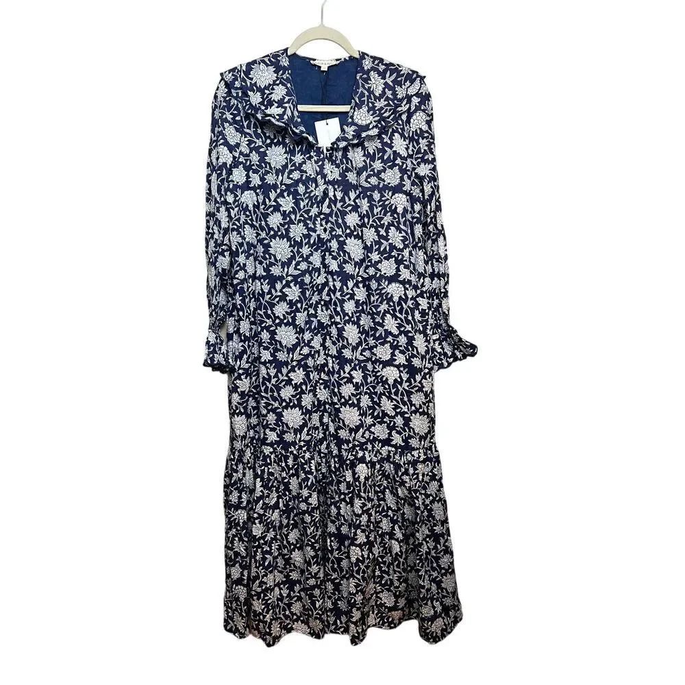 Ophelia & Indigo Navy Floral Tilly Maxi Dress Nwt Sz. M — image 5 of 8
